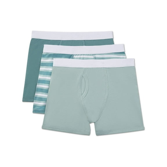 MeMoi Boys' 3 Pair Pack Plaid Multi Boxer Briefs - Boys - Male (8, Green Multi)