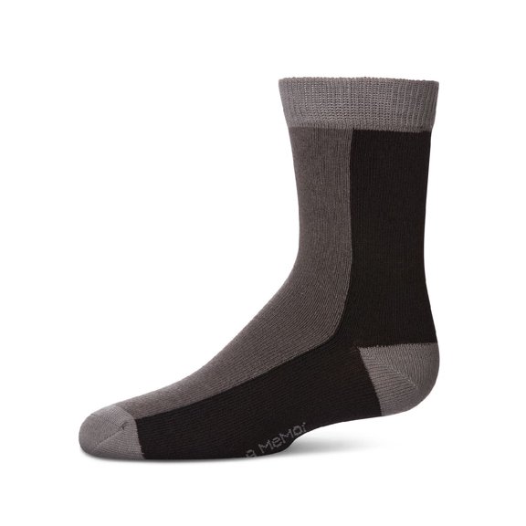 MeMoi Boys Color-Block Cotton-Rich Fine-Gauge Crew Sock - Boys - Male, 7-8, Black