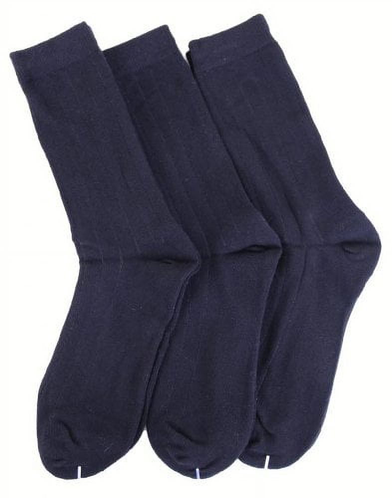 MeMoi Boys Cotton Dress Socks 3-Pack Navy 9-11 - image 1 of 7