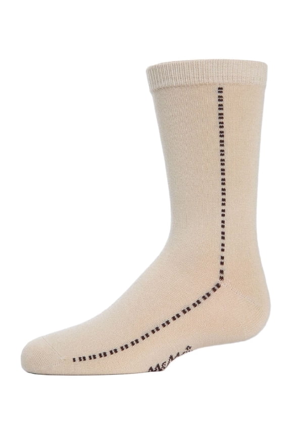 Boys' Dots On Down Mercerized Cotton Crew Socks - Boys - Male, 4, Tan