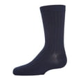 thumbnail image 1 of MeMoi Boys' Essential Ribbed Mercerized Cotton Crew Socks - Boys - Male, 12, Navy, 1 of 4