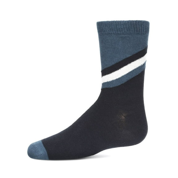 MeMoi Boys' Geometric Diagonal Stripe Crew Socks - Boys - Male, 10-12, Navy