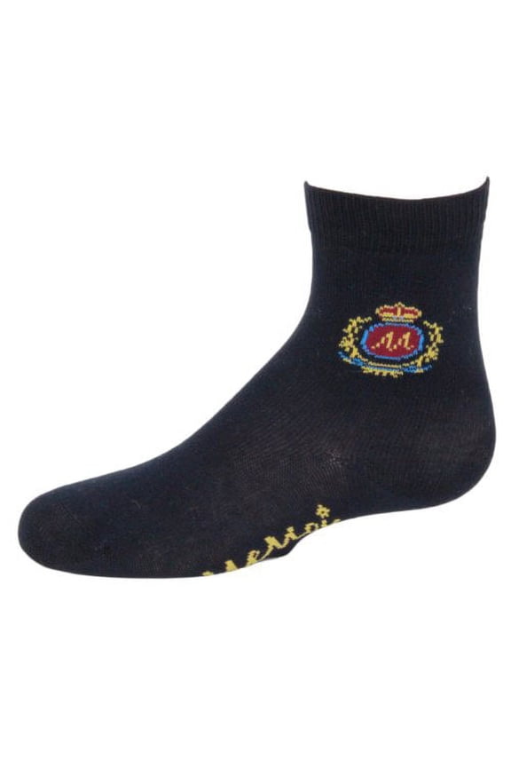 Boys' Sophisti-Crest Mercerized Cotton Blend Crew Socks - Boys - Male, 4, Navy