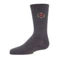 thumbnail image 1 of MeMoi Boys' Sophisti-Crest Mercerized Cotton Blend Crew Socks - Boys - Male, 12, Gray, 1 of 7