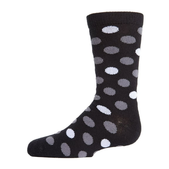 MeMoi Boys' Spots and Dots Ribbed Cotton Crew Socks - Boys - Male, 7-8, Black