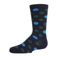 thumbnail image 1 of MeMoi Boys' Spots and Dots Ribbed Cotton Crew Socks - Boys - Male, 6-7, Navy, 1 of 7