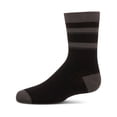 thumbnail image 1 of MeMoi Boys Tonal Stripe Cotton Rich Crew Sock - Boys - Male, 10-12, Black, 1 of 6