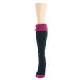 thumbnail image 1 of MeMoi Braid Tip Chunky Knit Two Tone Knee High Socks - Womens - Female (One Size, Medium Gray Heather), 1 of 2
