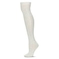 thumbnail image 1 of MeMoi Braid Trails Cotton Blend Over The Knee Socks - Womens - Female (One Size, Black Heather), 1 of 4