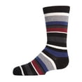thumbnail image 1 of MeMoi Boys' Bright Stripes Ribbed Cotton Crew Socks - Boys - Male, 8-9, Black, 1 of 7