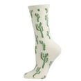 thumbnail image 1 of MeMoi Cactus Bamboo Blend Crew Socks - Womens - Female, One Size, Marshmallow, 1 of 10