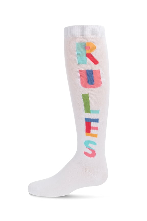 Camp Rules Knee High Sock - Girls - Female, 12, White