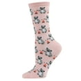 thumbnail image 1 of MeMoi Camping Koalas Bamboo Blend Crew Socks - Womens - Female, 9-11, Soft Pink, 1 of 8