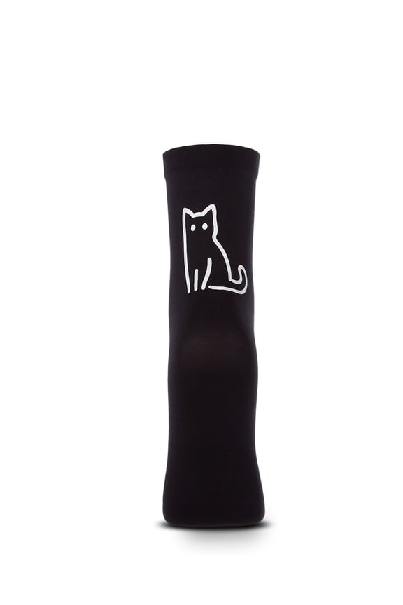 Cat's Meow Print Anklet Socks - Womens - Female