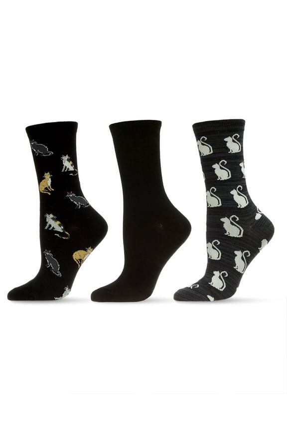 Cats Galore Bamboo Blend Crew Sock 3 Pair Pack - Mens - Male
