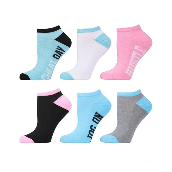 MeMoi Cheat Day Half Cushioned Low-Cut Sock 6 Pack - Womens - Female, One Size, Blue Multi