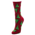 thumbnail image 1 of MeMoi Women's Cheerful Christmas Tree Crew Socks - Womens - Female, One Size, Black, 1 of 2