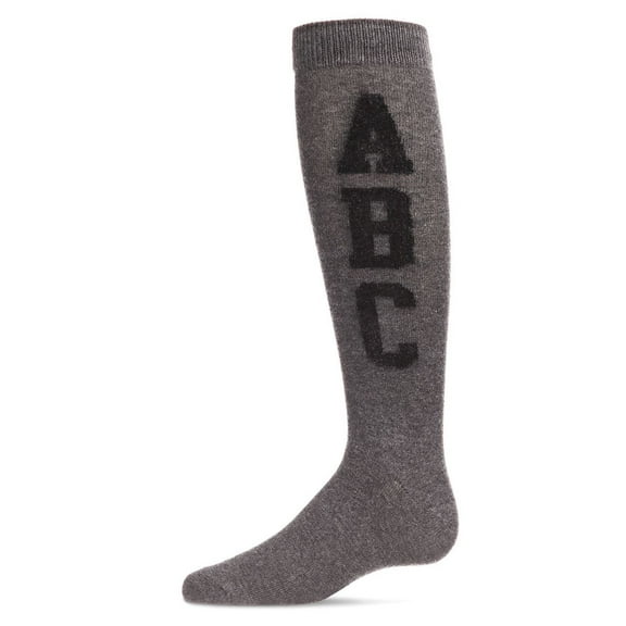 MeMoi  Chenille ABC Knee-High Socks - Girls - Female, 12, Dark Gray Heather