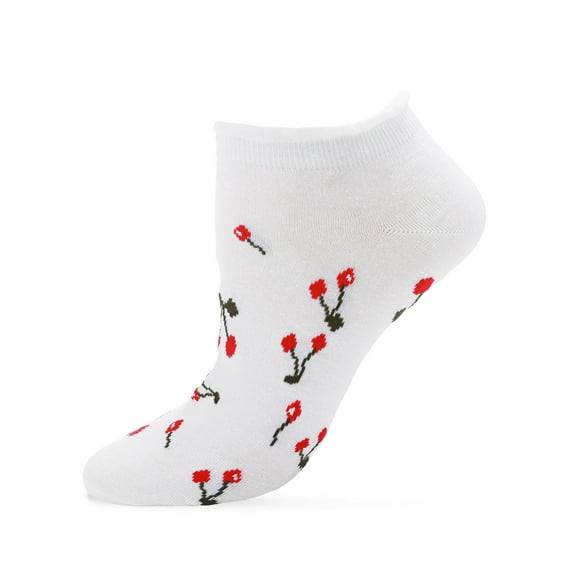 MeMoi Cherry Blossom Cotton Blend Low-Cut Running Socks - Womens - Female, One Size, Black