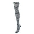 thumbnail image 1 of MeMoi Chevron Stripe Cotton Blend Sweater Tights - Womens - Female, Small/Medium, Black, 1 of 3