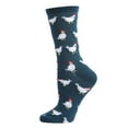 thumbnail image 1 of MeMoi Chickens Bamboo Blend Crew Socks - Womens - Female, 9-11, Legion Blue, 1 of 8