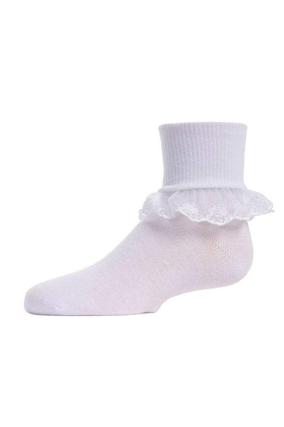 Classic Lace Ruffle Anklet Socks - Girls - Female, 12, White