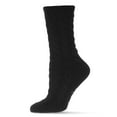 thumbnail image 1 of MeMoi Classic Twist Chunky Knit Non-Skid Crew Sock - Womens - Female, One Size, Eggplant Heather, 1 of 9
