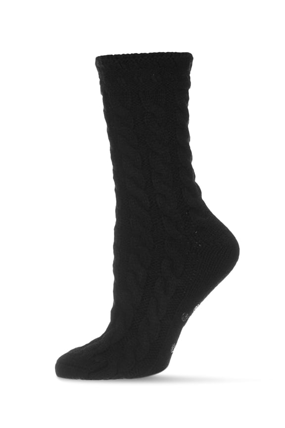 Classic Twist Chunky Knit Non-Skid Crew Sock - Womens - Female, One Size, Oatmeal