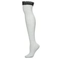 thumbnail image 1 of MeMoi Clocking Cable Femme Over The Knee Warm Cotton Blend Socks - Womens - Female, One Size, Light Gray, 1 of 4