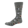 thumbnail image 1 of MeMoi Coffee Time Men's Bamboo Blend Novelty Crew Sock - Mens - Male, 10-13, Medium Gray Heather, 1 of 7
