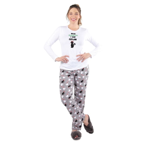 MeMoi Collection Christmas Cat Pajama Set - Womens - Female