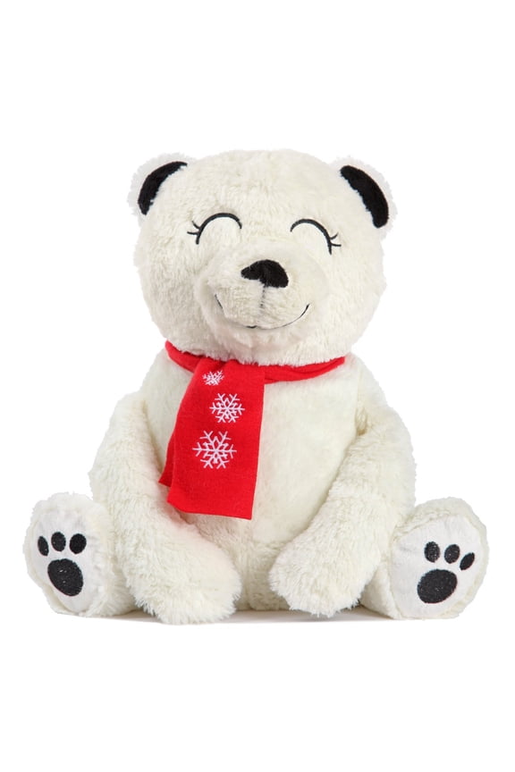 Cozy Buddies Stuffed Bear with Matching Polka Dot Sock, One Size, White