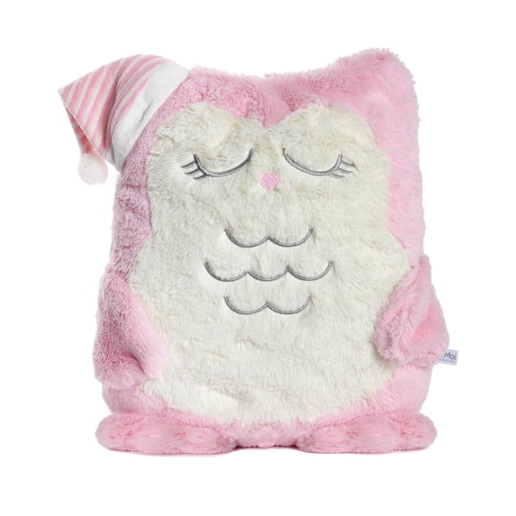 MeMoi Cozy Buddies Stuffed Owl with Matching Heart Sock, One Size, Pink