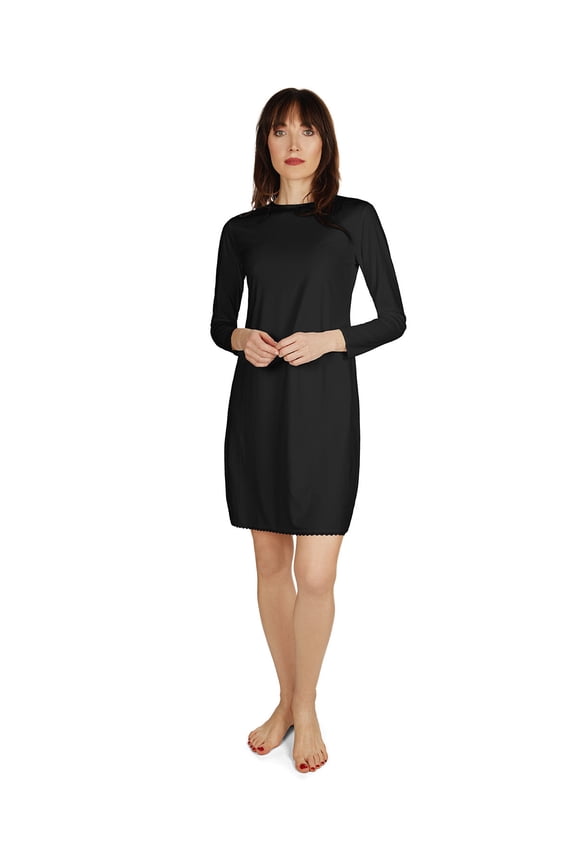 Collection Women's Bonded Long Sleeve 38" Slip Dress - Mens - Male