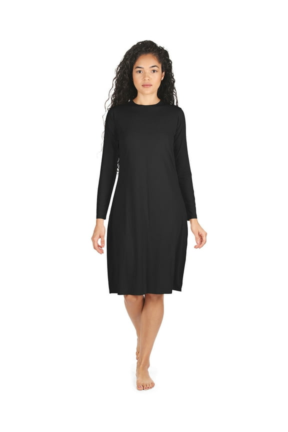 Collection Women's Bonded Long Sleeve 42" Slip Dress - Mens - Male