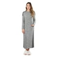 thumbnail image 1 of MeMoi Women's Colorblock Pocket Heathered Sweater Knit Lounger Gown - Womens - Female (Medium, Medium Gray), 1 of 4
