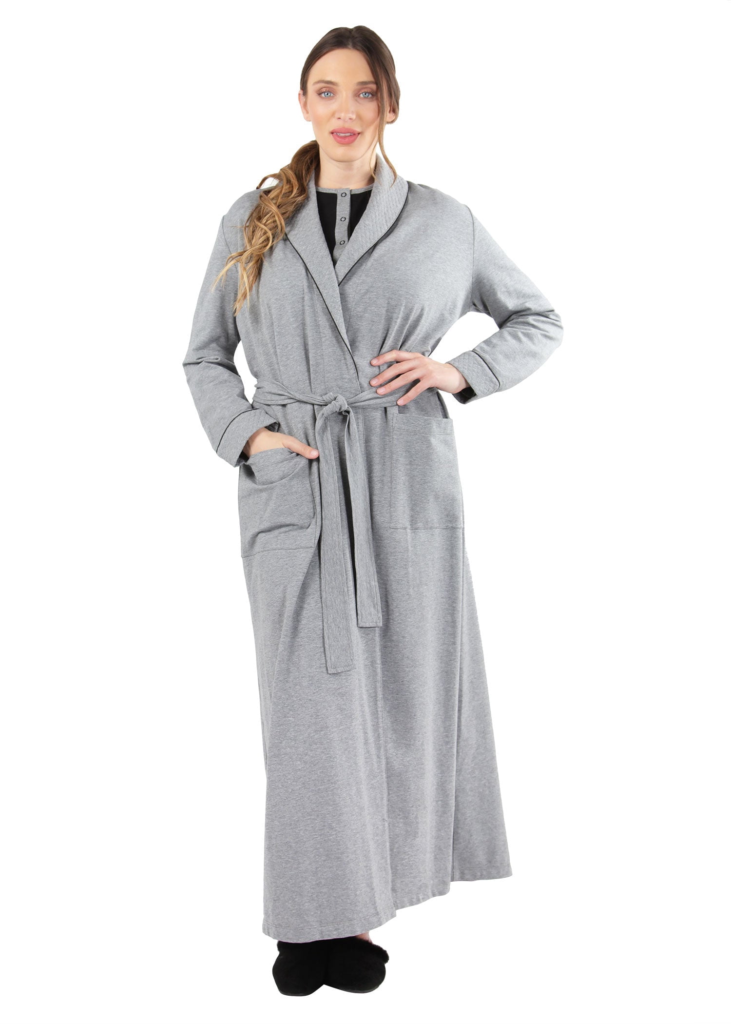 MeMoi Women's Cotton Blend Heavy Quilted Full-Length Robe - Womens ...