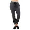 thumbnail image 1 of MeMoi Women's Cotton Blend Jogger Pants with Contrast Ribbon Stripes - Womens - Female (Medium, Charcoal), 1 of 4