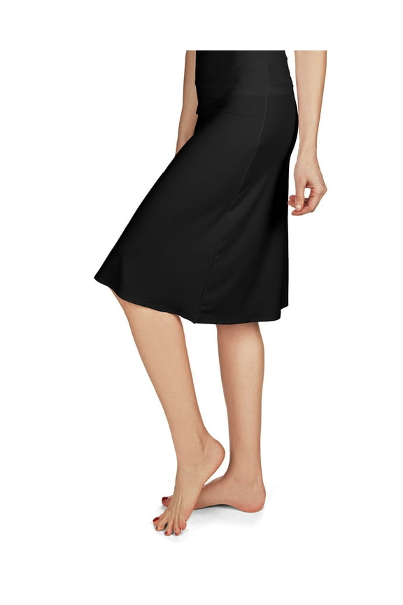 Women's High-Waist Double-Bonded 26" Half Slip - Womens - Female, Extra Small, BLACK