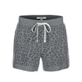 thumbnail image 1 of MeMoi Women's Leopard Print Heathered Terry Lounge Shorts - Womens - Female, Medium, Gray Heather, 1 of 3