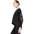 thumbnail image 1 of MeMoi Women's Oversized Dropped Sleeve Top with Ribbed Cuff and Embroidery - Womens - Female, 1 of 6