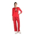 thumbnail image 1 of MeMoi Women's Santa Don't Judge Me Snowflake Love Two-Piece PJ Set - Womens - Female, Large, Red, 1 of 7