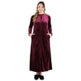 thumbnail image 1 of MeMoi Women's Velour Zippered Front Full Length Lounger Gown - Womens - Female, 1 of 6