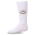 thumbnail image 1 of MeMoi Girls "Colorful Smiley Face" Ribbed Cotton-Rich Knee High Soick - Girls - Female, 8, White, 1 of 6