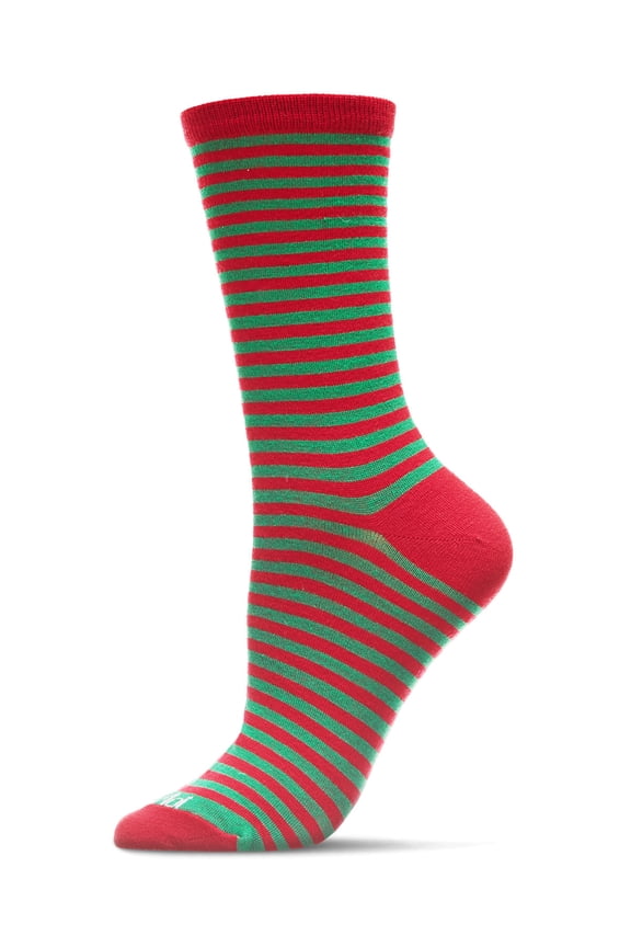 Colorful Stripes Bamboo Blend Crew Socks - Womens - Female, 9-11, Winter White
