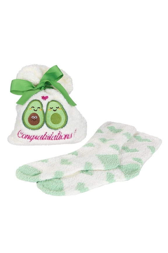 Congratulations Cozy Sock & Gift Bag Set | Socks By MeMoi One Size / Ivory