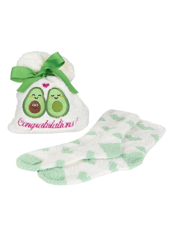 Congratulations Cozy Sock & Gift Bag Set | Socks By MeMoi One Size / Ivory