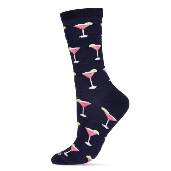 MeMoi Cosmopolitan Bamboo Blend Crew Socks - Womens - Female, 9-11, Navy