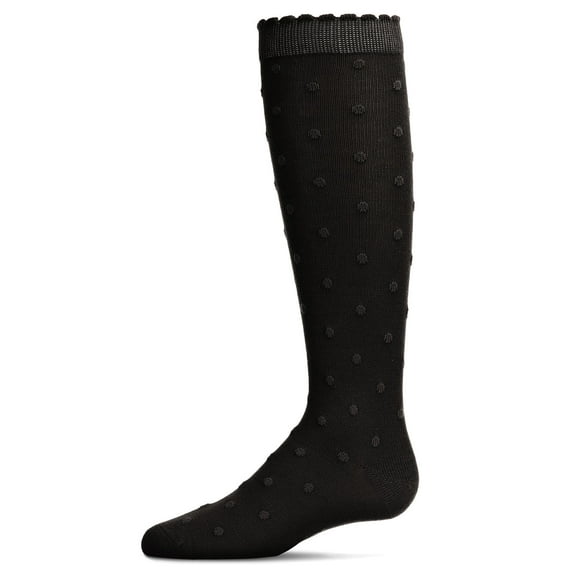 MeMoi Cotton Blend Swiss Dot Knee High Socks - Girls - Female, 8, Cappuccino