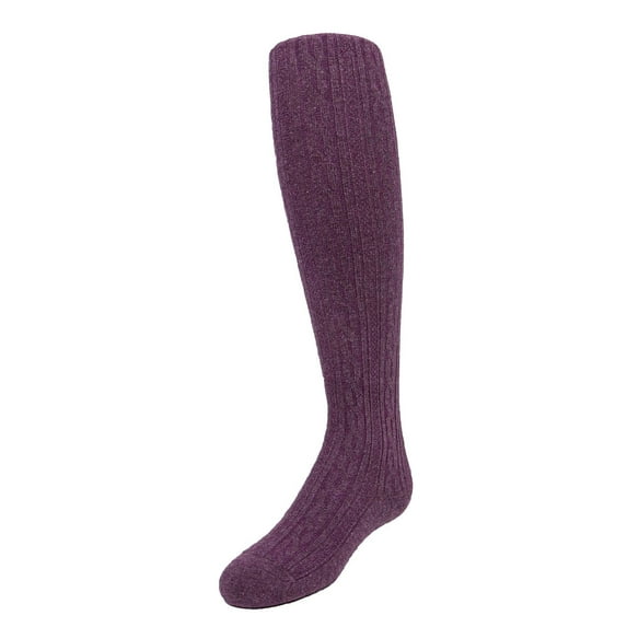 MeMoi Cotton Cable Knit Tights - Girls - Female, 6, Plum Perfect